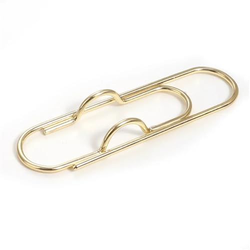 Multifunktionale Metall-Büroklammern, Papierbefestigung, Stifthalter-Clips für Tagebuch, Dokument, Notizbuch, Text, feste Anstecknadel, Anti-Verlust-Bleistiftklemme (Gold, 1 Stück) von BIMRTGXR