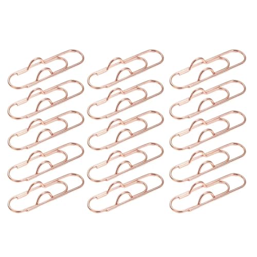 Multifunktionale Metall-Büroklammern, Papierbefestigung, Stifthalter-Clips für Tagebuch, Dokument, Notizbuch, Text, feste Anstecknadel, Anti-Verlust-Bleistiftklemme (Roségold, 15 Stück) von BIMRTGXR