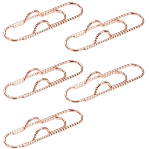 Multifunktionale Metall-Büroklammern, Papierbefestigung, Stifthalter-Clips für Tagebuch, Dokument, Notizbuch, Text, feste Anstecknadel, Anti-Verlust-Bleistiftklemme (Roségold, 5 Stück) von BIMRTGXR