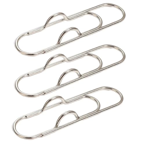 Multifunktionale Metall-Büroklammern, Papierbefestigung, Stifthalter-Clips für Tagebuch, Dokument, Notizbuch, Text, feste Anstecknadel, Anti-Verlust-Bleistiftklemme (Silber, 3 Stück) von BIMRTGXR