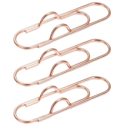 Multifunktionale Metall-Büroklammern, Papierbefestigung, Stifthalter-Clips für Tagebuch, Dokumente, Notizbuch, Text, feste Anstecknadel, Anti-Verlust-Bleistiftklemme (Rotgold, 3 Stück) von BIMRTGXR