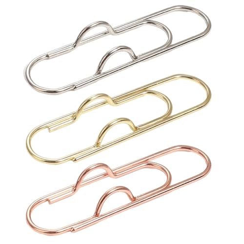 Multifunktionale Metall-Büroklammern, Papierbefestigung, Stifthalter-Clips für Tagebuch, Dokumente, Notizbuch, Text, feste Anstecknadel, Anti-Verlust-Bleistiftklemme (gemischt, 3 Stück) von BIMRTGXR
