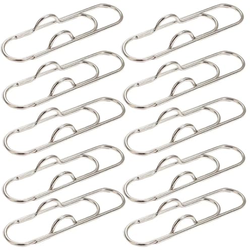 Multifunktionale Metall-Büroklammern, Papierfix, Stifthalter-Clips für Tagebuch, Dokument, Notizbuch, Text, feste Anstecknadel, Anti-Verlust-Bleistiftklemme (Silber, 10 Stück) von BIMRTGXR