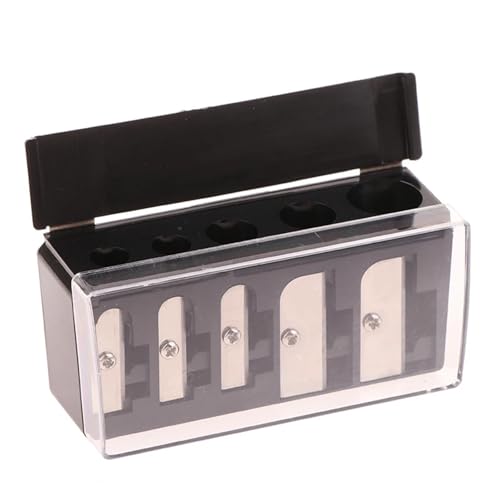 Multifunktionaler Bleistiftspitzer mit Deckel für Eyeliner, Lipliner, 5 Löcher, 1 Stück Multifunktionaler Bleistiftspitzer mit Deckel für Eyeliner, Lipliner, 5 Löcher, 1 Stück von BIMRTGXR