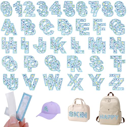 Buchstaben-Aufnäher, A-Z, Alphabet-Applikation, Zahlen-Aufnäher 0–9, niedliche Buchstaben, Stoff, zum Aufkleben auf Jacken, Hüte, Taschen, Bastelarbeiten, Blau, 72 Stück Buchstaben-Aufnäher, A-Z, Alphabet-Applikation, Zahlen-Aufnäher 0–9, niedliche Buchstaben, Stoff, zum Aufkleben auf Jacken, Hüte, Taschen, Bastelarbeiten, Blau, 72 Stück von BINBE