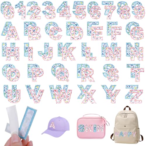 Buchstaben-Aufnäher, A-Z, Alphabet-Applikation, Zahlen-Aufnäher 0–9, niedliche Buchstaben, Stoff, zum Aufkleben auf Jacken, Hüte, Taschen, Bastelarbeiten, Rosa und Blau, 72 Stück Buchstaben-Aufnäher, A-Z, Alphabet-Applikation, Zahlen-Aufnäher 0–9, niedliche Buchstaben, Stoff, zum Aufkleben auf Jacken, Hüte, Taschen, Bastelarbeiten, Rosa und Blau, 72 Stück von BINBE