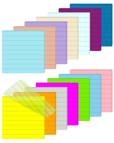 Transparente Haftnotizen 700 Blätter - Transparent Sticky Notes - 14 Pads Durchsichtige Clear Schulsachen für Schule, Büro, Hause (14 Farbens) von BINCKIN