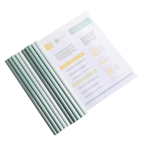 10 transparente Deichselbuchhüllen, Papierordner, Schiebestangen, Lebenslaufhüllen, Ordner, Berichtshüllen, Aktenordner von BINGGA