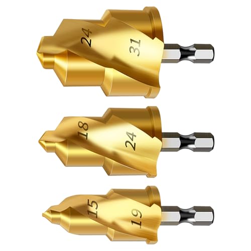 3 Stück Sechskant-Griff Hebebohrer Wasserrohr Holzbearbeitung Reibahle Fasen Stufenbohrer 20/25/32 mm Handwerkzeug 3 Stück Sechskant-Griff Hebebohrer Wasserrohr Holzbearbeitung Reibahle Fasen Stufenbohrer 20/25/32 mm Handwerkzeug von BINGGA