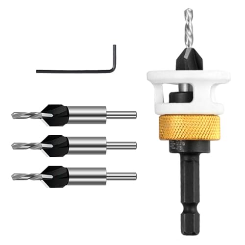 6542 Kegelsenkerbohrer aus Stahl mit vier Rillen, für professionelle Tischler, verstellbar, effizientes Arbeiten, genaue Montage 6542 Kegelsenkerbohrer aus Stahl mit vier Rillen, für professionelle Tischler, verstellbar, effizientes Arbeiten, genaue Montage von BINGGA