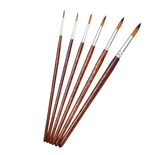 Aquarell-Pinsel, Nylon-Pinsel für Künstler, Anfänger, Acryl, Öl, Aquarell, Gouache, Malerei, Gesicht, Körper, Kunst, 6 Stück Aquarell-Pinsel, Nylon-Pinsel für Künstler, Anfänger, Acryl, Öl, Aquarell, Gouache, Malerei, Gesicht, Körper, Kunst, 6 Stück von BINGGA