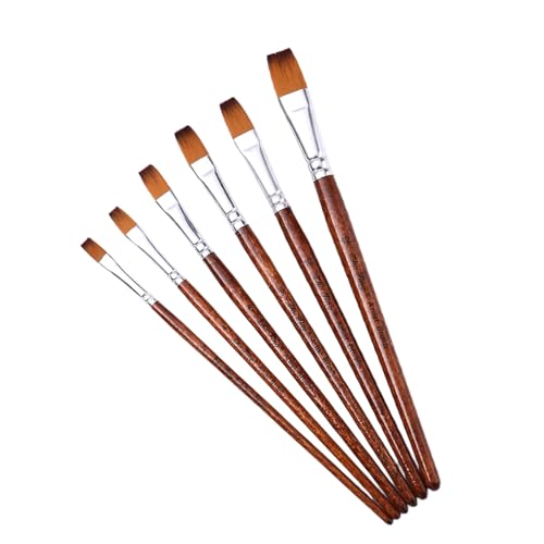 Aquarell-Pinsel, Nylon-Pinsel für Künstler, Anfänger, Acryl, Öl, Aquarell, Gouache, Malerei, Gesicht, Körper, Kunst, 6 Stück Aquarell-Pinsel, Nylon-Pinsel für Künstler, Anfänger, Acryl, Öl, Aquarell, Gouache, Malerei, Gesicht, Körper, Kunst, 6 Stück von BINGGA