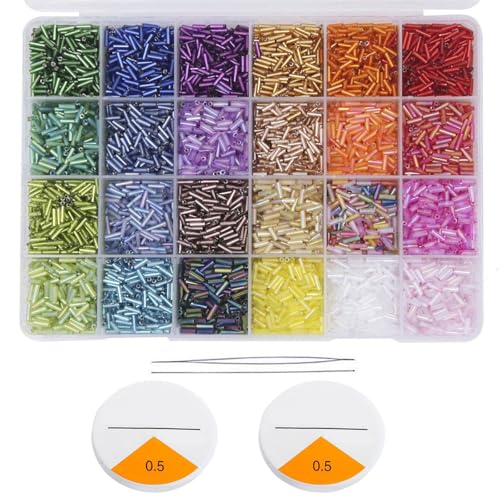 Glas-Samperlen-Set, verschiedene Farben zur Schmuckherstellung, inklusive Kristallschnur für Armbänder und Halsketten Glas-Samperlen-Set, verschiedene Farben zur Schmuckherstellung, inklusive Kristallschnur für Armbänder und Halsketten von BINGGA