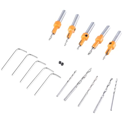 Kegelsenker-Bohrer-Set, 5-teilig, Holzbearbeitung, Kegelsenkerbohrer mit verstellbaren Bits, Tiefenanschlag für Holzkegelsenker Kegelsenker-Bohrer-Set, 5-teilig, Holzbearbeitung, Kegelsenkerbohrer mit verstellbaren Bits, Tiefenanschlag für Holzkegelsenker von BINGGA