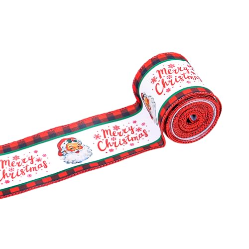 Mehrfarbiges Ripsband mit Weihnachtsgitter-Zwerg-Muster, für Schleifen, Schachteln, Bastelarbeiten, Dekoration, Verpackung Mehrfarbiges Ripsband mit Weihnachtsgitter-Zwerg-Muster, für Schleifen, Schachteln, Bastelarbeiten, Dekoration, Verpackung von BINGGA