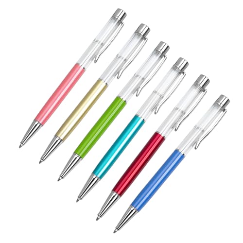 Metall-Kugelschreiber mit Stiftclip, einziehbarer Kugelschreiber, Bürosignierstift, schreiben Sie reibungslos, Gastschild, 6 Stück von BINGGA