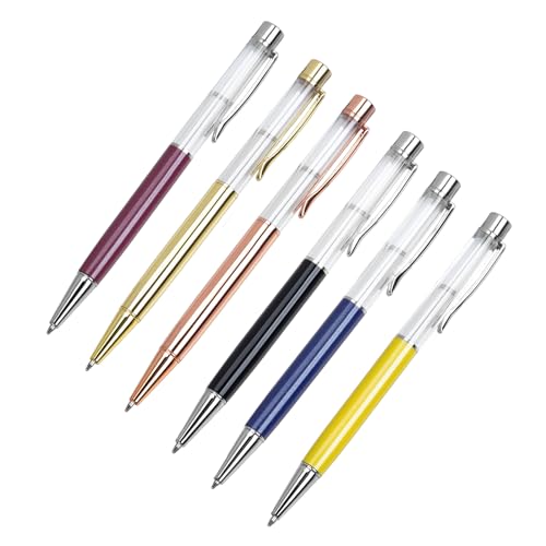 Metall-Kugelschreiber mit Stiftclip, einziehbarer Kugelschreiber, Bürosignierstift, schreiben Sie reibungslos, Gastschild, 6 Stück von BINGGA