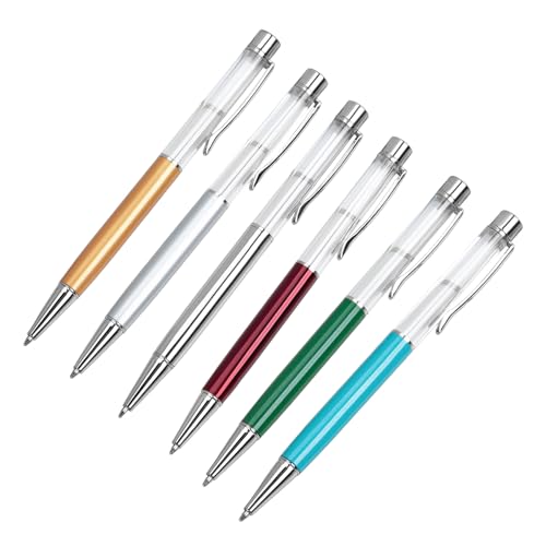Metall-Kugelschreiber mit Stiftclip, einziehbarer Kugelschreiber, Bürosignierstift, schreiben Sie reibungslos, Gastschild, 6 Stück Metall-Kugelschreiber mit Stiftclip, einziehbarer Kugelschreiber, Bürosignierstift, schreiben Sie reibungslos, Gastschild, 6 Stück von BINGGA