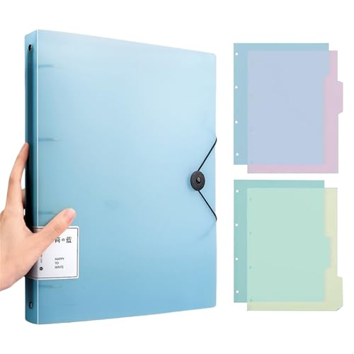 Ordner mit 4 Ringen, Briefformat, hält bis zu 220 Blatt, Dokumenten-Organizer, Wasser für Aktenaufbewahrung und Organisation von BINGGA