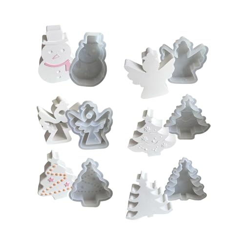 Silikonformen für Weihnachtsbaum, Schneemann, Epoxidharz, Gips, Dekorationen, Weihnachten, Heimdekoration, 6 Stück Silikonformen für Weihnachtsbaum, Schneemann, Epoxidharz, Gips, Dekorationen, Weihnachten, Heimdekoration, 6 Stück von BINGGA
