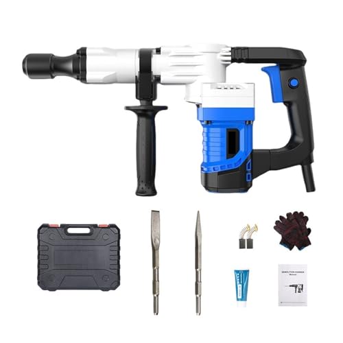 1200W Hochleistungs-Elektrohammer Elektrischer Pick Schlagbohrer Hochleistungs-Elektro-Betonperforator Für Abbrucharbeiten, Grabenarbeiten, Meißeln(Blue) von BINGNU