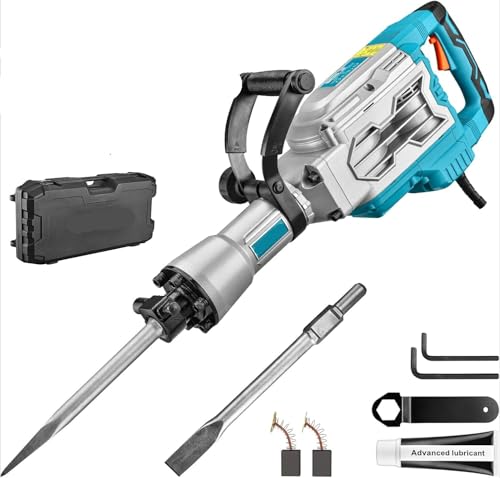 1700 W 30-Pfund-SDS-Hex-Abbruchhammer, 1-1/8 Zoll, 14 Ampere, kabelgebunden, elektrisch, Hochleistungs-Abbruchhammer for Abschlagen von Beton/Pflaster Für Abbrucharbeiten, Grabenarbeiten, Meißeln 1700 W 30-Pfund-SDS-Hex-Abbruchhammer, 1-1/8 Zoll, 14 Ampere, kabelgebunden, elektrisch, Hochleistungs-Abbruchhammer for Abschlagen von Beton/Pflaster Für Abbrucharbeiten, Grabenarbeiten, Meißeln von BINGNU