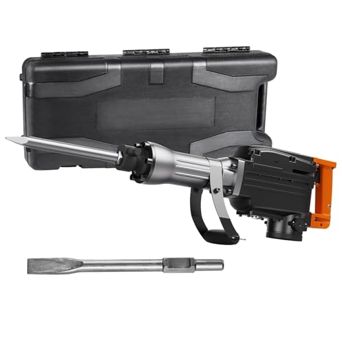 Abbruchhammer, 2200 W, elektrischer Presslufthammer, robust, 1350 BPM, Betonbrecher, 2 Meißel, Bit, Absplittern, mit Koffer Für Abbrucharbeiten, Grabenarbeiten, Meißeln(4stroke) von BINGNU