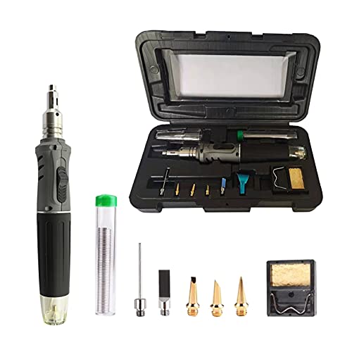 BINGNU Lötstation, 10 in 1 Profi-Butan-Gas-Lötkolben Schweißen Tool Kit Qualitäts-Mini Gas Lötstation Großhandel Für Rework und Entlöten(Grey) von BINGNU