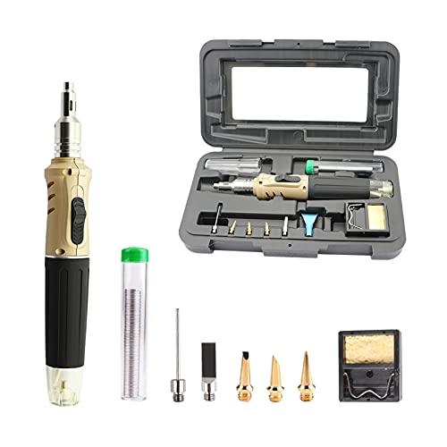BINGNU Lötstation, 10 in 1 Profi-Butan-Gas-Lötkolben Schweißen Tool Kit Qualitäts-Mini Gas Lötstation Großhandel Für Rework und Entlöten(Yellow) von BINGNU