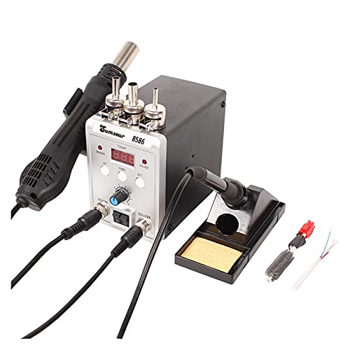 BINGNU Lötstation, 2 in 1 SMD Nacharbeitslötstation 8586 700W Heißluftpistole 60w Löteisen Eisen mit Schweißen Entlöten Reparaturwerkzeuge Für Rework und Entlöten(Set-3) von BINGNU