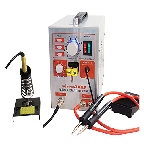 BINGNU Lötstation, 709A 2 in 1 Impuls Batteriefleck Welder Lötmittelschweißmaschine Lötmittel Eisen Stift Streifen Pedal Control Batteriespot Station C0200 Für Rework und Entlöten BINGNU Lötstation, 709A 2 in 1 Impuls Batteriefleck Welder Lötmittelschweißmaschine Lötmittel Eisen Stift Streifen Pedal Control Batteriespot Station C0200 Für Rework und Entlöten von BINGNU
