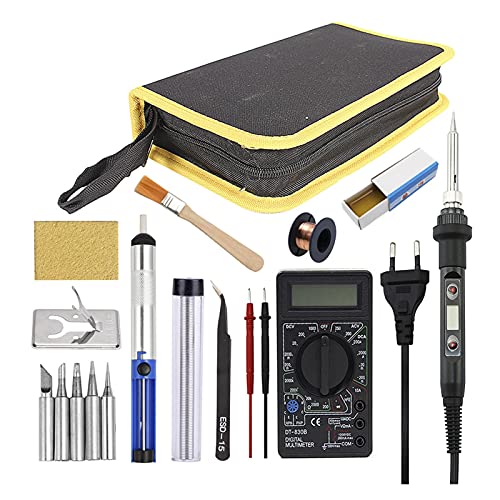 BINGNU Lötstation, 80W Lötkolben Temperatur einstellbar LCD Digital 11. 0V 220V. Elektrische Eisen-Set-Lot-Nacharbeitsentwicklungsstation-Reparatur-Kit Für Rework und Entlöten(Set-2) von BINGNU