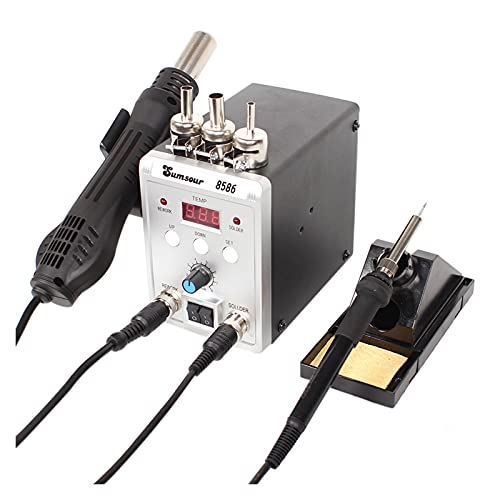 BINGNU Lötstation, Lötstation 8586 2-in-1 Elektrische Lötureisen Heißluftwärme 76 0W SMD. Nacharbeiten des Entlötenschweißen-Reparaturwerkzeuge-Kits Für Rework und Entlöten BINGNU Lötstation, Lötstation 8586 2-in-1 Elektrische Lötureisen Heißluftwärme 76 0W SMD. Nacharbeiten des Entlötenschweißen-Reparaturwerkzeuge-Kits Für Rework und Entlöten von BINGNU