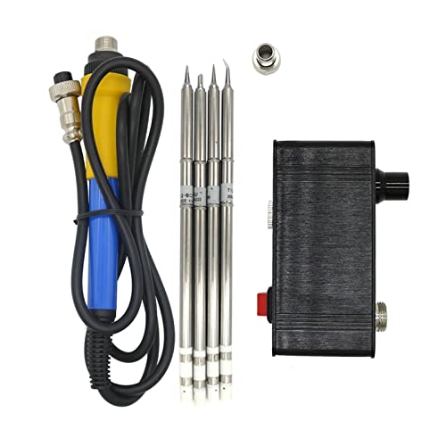 BINGNU Lötstation, T12-942 Löteisenstation Lötmittel Elektrische Werkzeuge Schweiß-Eisen-Spitzen-Temperaturregler mit 907 Griff Für Rework und Entlöten(SET4,Blue Handle) von BINGNU