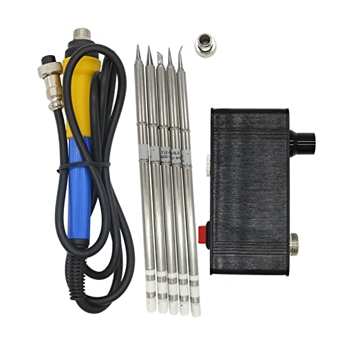 BINGNU Lötstation, T12-942 Löteisenstation Lötmittel Elektrische Werkzeuge Schweiß-Eisen-Spitzen-Temperaturregler mit 907 Griff Für Rework und Entlöten(SET5,Blue Handle) von BINGNU