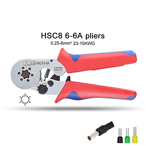 HSC8 6-6A. Crimpzange 0,25-6mm2 23-1 0AWG Mit 1020 / 700pcs Röhrenkasten Typ Nadel Typ Klemme Crimp Mini Druck Wire Werkzeuge Geeignet für Anwendungen in der Automobilindustrie(HSC8 6-6A) von BINGNU