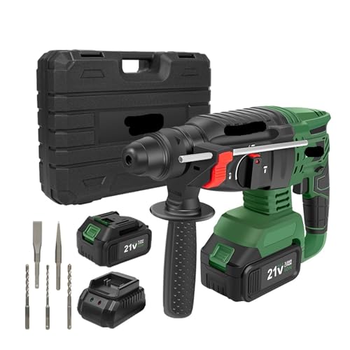 Leistungsstarker Schlaghammer, 21 V, Akku-Hammer, Pick-Bohrer, 3-in-1-Funktion, multifunktional, for Stahl, Beton, Holz Für Abbrucharbeiten, Grabenarbeiten, Meißeln von BINGNU