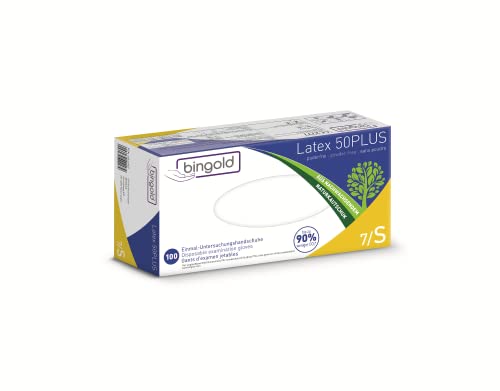 Einmalhandschuhe Latex 50PLUS natur, 100-er Box von BINGOLD