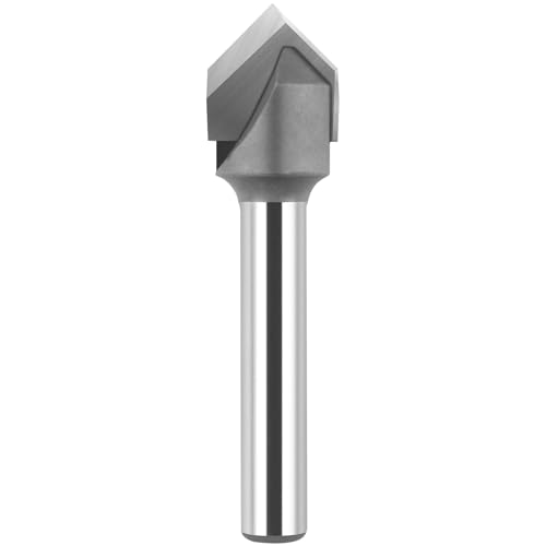BINSTAK 90-Grad-V-Nut-Fräser-Bit, Hartmetall-Fasen-Bits mit 1/4-Zoll-Schaft und 1,27 cm Schnittdurchmesser für CNC-Holzarbeiten von BINSTAK