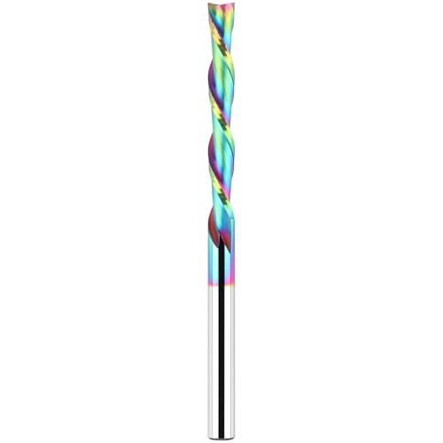 BINSTAK Extra langer 10,2 cm Downcut Spiralfräser Bit 1/4 Zoll Schaft, 5,1 cm Schnittlänge, 10,2 cm OVL, Vollhartmetall-Spiralfräser-Bits CNC-Schaftfräser mit TAC Extra Long Life Beschichtung für BINSTAK Extra langer 10,2 cm Downcut Spiralfräser Bit 1/4 Zoll Schaft, 5,1 cm Schnittlänge, 10,2 cm OVL, Vollhartmetall-Spiralfräser-Bits CNC-Schaftfräser mit TAC Extra Long Life Beschichtung für von BINSTAK