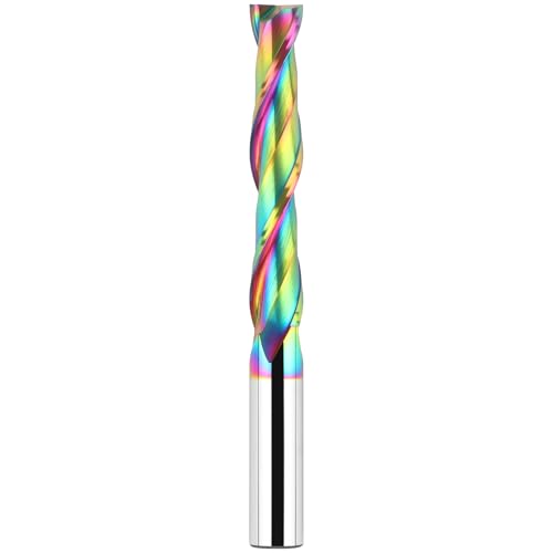 BINSTAK Extra langer 12,7 cm Upcut Spiralfräser Bit 1/2 Zoll Schaft, Vollhartmetall Up Cut Spiral CNC Router Bits Holz Schaftfräser Bits mit TAC Beschichtung für Holzbearbeitung Einsteckschlitz BINSTAK Extra langer 12,7 cm Upcut Spiralfräser Bit 1/2 Zoll Schaft, Vollhartmetall Up Cut Spiral CNC Router Bits Holz Schaftfräser Bits mit TAC Beschichtung für Holzbearbeitung Einsteckschlitz von BINSTAK