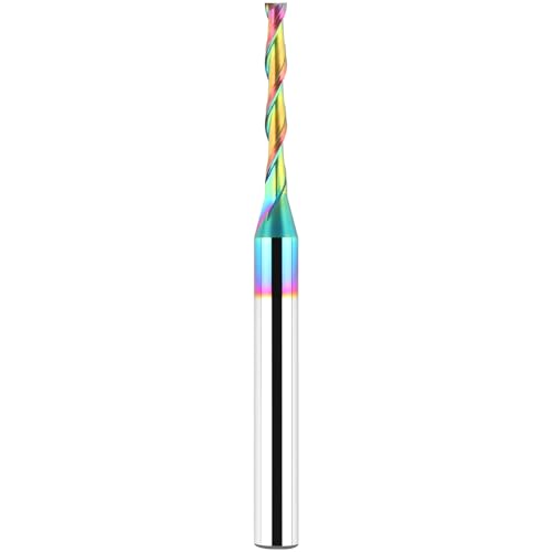 BINSTAK Upcut Spiralfräsen-Bit, 1/8 Zoll Schnittdurchmesser 1/4 Zoll Schaft, extra lang 7,6 cm Extreme Werkzeuglebensdauer beschichtet Vollhartmetall CNC Holz Tauchfräser Bits von BINSTAK