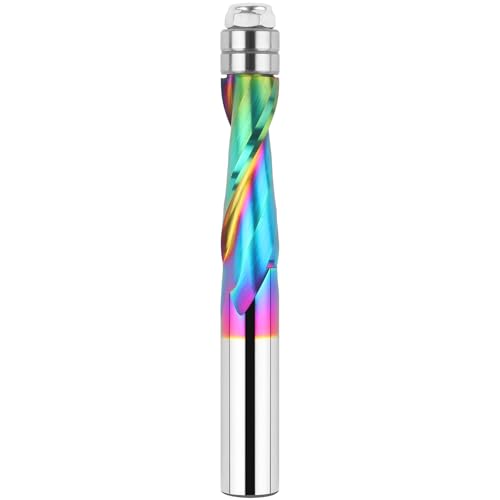 BINSTAK Upcut Spiralfräser-Bit, 1,27 cm Schaft, 3,8 cm Schnittlänge, Vollhartmetall-Spiralfräser für Holzarbeiten, CNC-Trimmen (1,27 cm SHK, hochgeschnitten) von BINSTAK