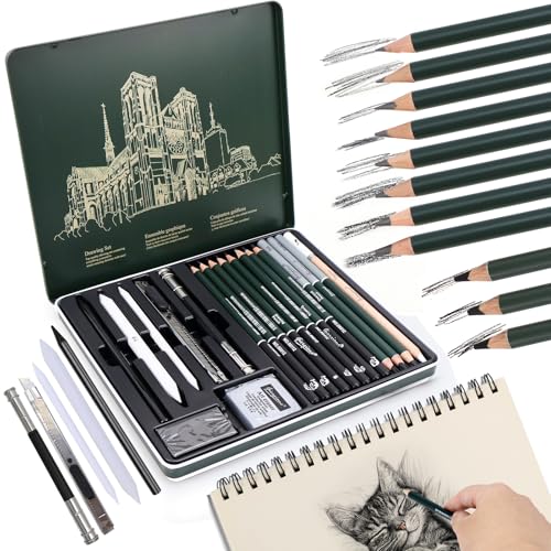 BINYI Skizzen Zeichen Bleistift Set Zeichenstifte Professionell Zeichenset Malset mit Graphitstift Kohlestifte für Zeichnen Skizzieren für Künstler Erwachsene Teenager 19 Stück BINYI Skizzen Zeichen Bleistift Set Zeichenstifte Professionell Zeichenset Malset mit Graphitstift Kohlestifte für Zeichnen Skizzieren für Künstler Erwachsene Teenager 19 Stück von BINYI