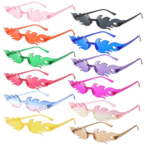 Flammen Sonnenbrille Lustige Party Brillen Flammen Partybrille Set Randlose Bunte Brillen Spassbrillen für Fasching Foto Requisiten Geburtstagsfeier Maskerade Party Dekoration 12 Stück Flammen Sonnenbrille Lustige Party Brillen Flammen Partybrille Set Randlose Bunte Brillen Spassbrillen für Fasching Foto Requisiten Geburtstagsfeier Maskerade Party Dekoration 12 Stück von BINYI