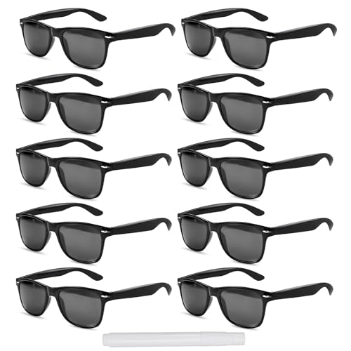 Sonnenbrille Partybrille Set Retro Sonnenbrillen Polarisierte Eckig JGA Brillen 90er Jahre Hippie Brille Partybrillen für Herren Damen für Party Hochzeit Karneval 10 Stück Schwarz Sonnenbrille Partybrille Set Retro Sonnenbrillen Polarisierte Eckig JGA Brillen 90er Jahre Hippie Brille Partybrillen für Herren Damen für Party Hochzeit Karneval 10 Stück Schwarz von BINYI