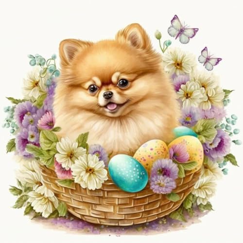 BIOSA 5D DIY Diamond Painting Ostern Hund, 5D Diamant Painting Kinder, DIY Hund Osterndeko, Geschenk for Osterndeko BIOSA 5D DIY Diamond Painting Ostern Hund, 5D Diamant Painting Kinder, DIY Hund Osterndeko, Geschenk for Osterndeko von BIOSA