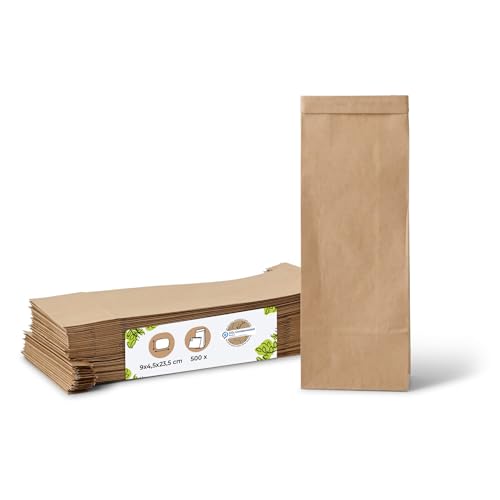 Blockbodenbeutel Größe S mit Clipband Verschluss 500 Stück I braune Papiertüten aus Kraftpapier mit Innenbeschichtung aus PP für aromatische Waren I Kekstüten Teetütchen Gebäcktüten uvm. Blockbodenbeutel Größe S mit Clipband Verschluss 500 Stück I braune Papiertüten aus Kraftpapier mit Innenbeschichtung aus PP für aromatische Waren I Kekstüten Teetütchen Gebäcktüten uvm. von BIOZOYG