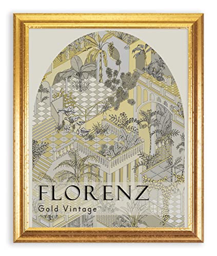 BIRAPA Bilderrahmen Florenz Holzrahmen 20x28 cm - Bilderrahmen Gold Vintage, Holzbilderrahmen mit Zierleiste innen und außen, Fotorahmen, Bilderrahmen Holz von BIRAPA