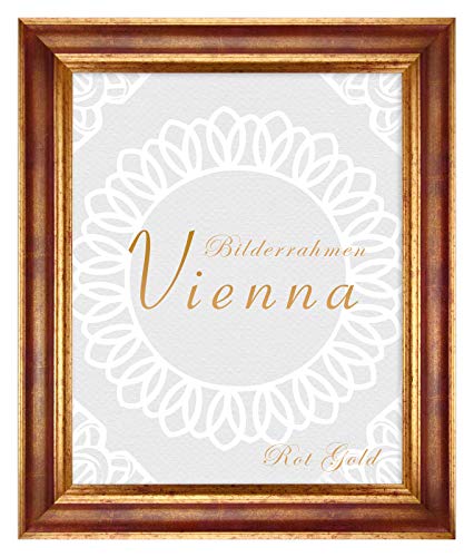 BIRAPA Bilderrahmen gold Vienna Rahmen 70x100 cm - Bilderrahmen vintage in Rot Gold, Bilderrahmen Holz mit Zierleiste innen und außen, Fotorahmen, Holzrahmen BIRAPA Bilderrahmen gold Vienna Rahmen 70x100 cm - Bilderrahmen vintage in Rot Gold, Bilderrahmen Holz mit Zierleiste innen und außen, Fotorahmen, Holzrahmen von BIRAPA